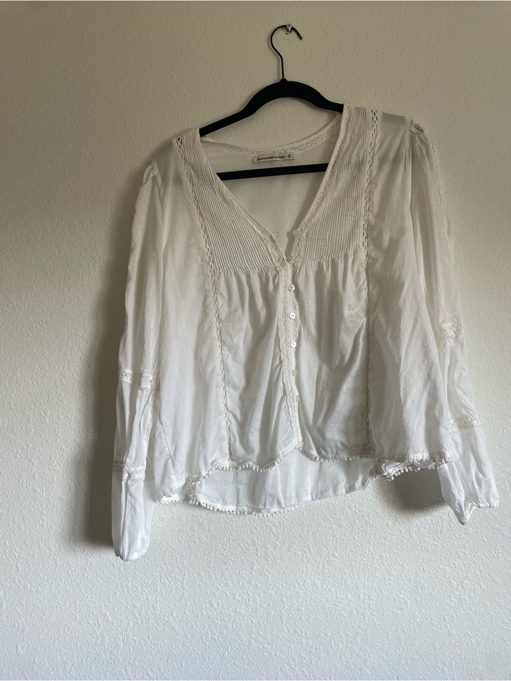 Abercrombie & Fitch Sheer White Top